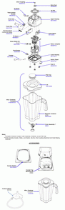 Diagram Diagram and Parts List for HBH650-CCC-L  Hamilton Beach Blender